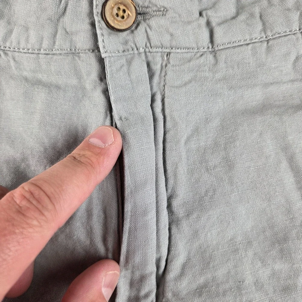 Faherty Linen Malibu Shorts Mens 32 Gray Casual Cotton Blend‎ 9